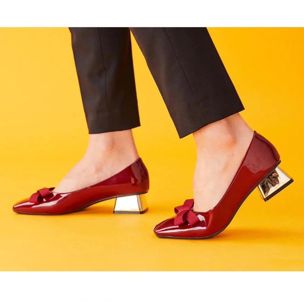 NIB C. Paravano Patent Leather Block Heel Pumps - Picture 2 of 15